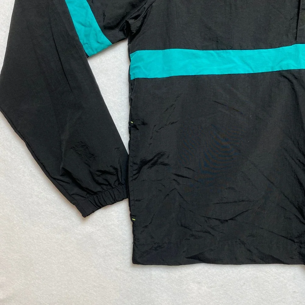 Star Wars Jacket Mens Medium Black Teal Rebel Leader Pullover Neon